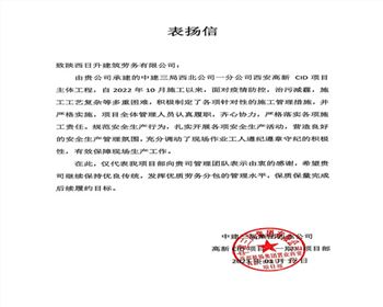 【臻诚快讯】公司高新CID项目再获表扬！